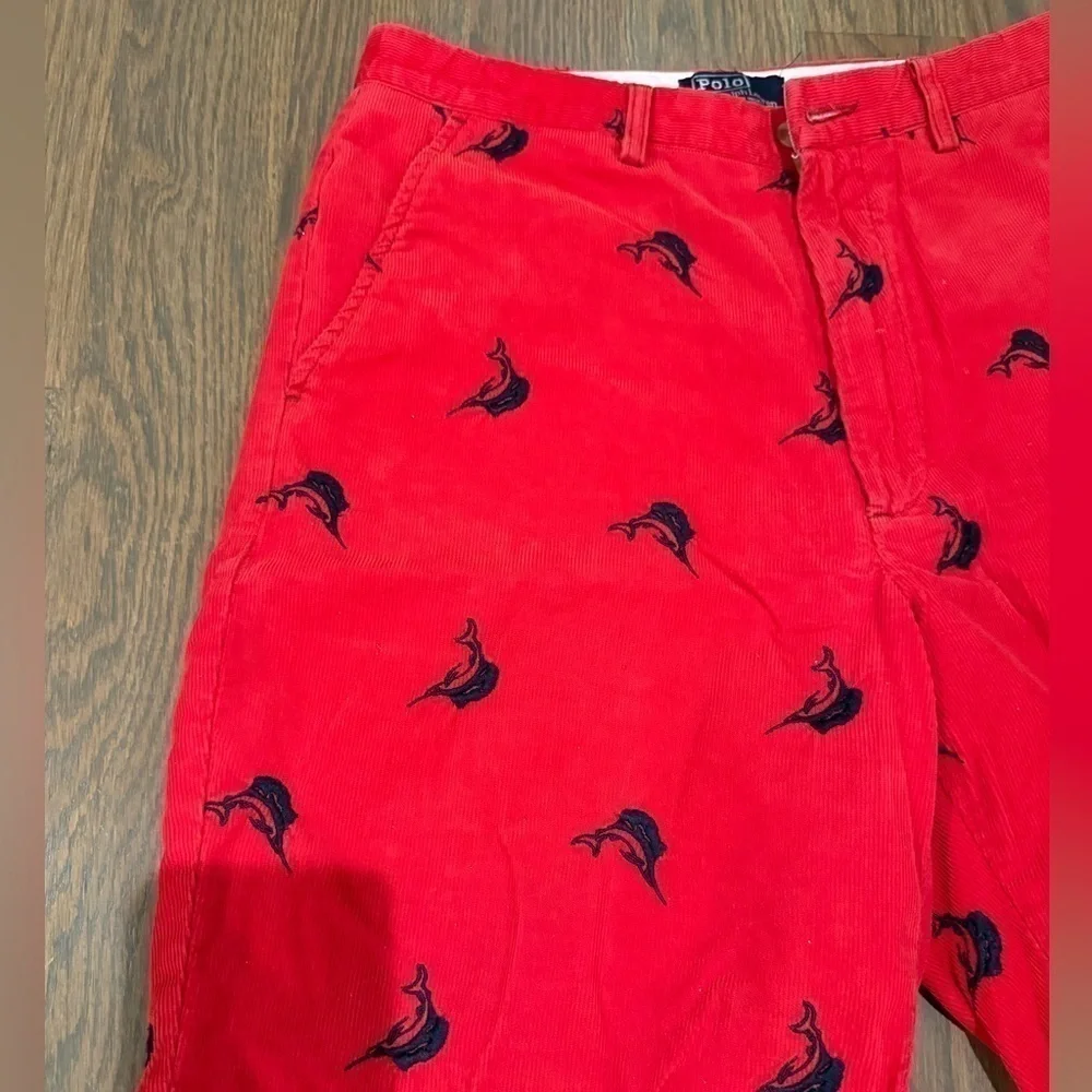 Vintage academia Polo Corduroy Swordfish red Shorts size 30 preppy academia E